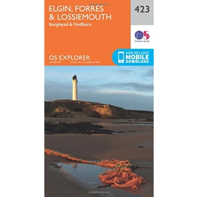 Image of Explorer 423 Elgin, Forres &amp; Lossiemouth Map With Digital Version