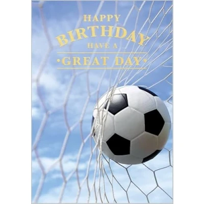 Image of Abacus Cards FOOTBALL Goal Birthday Card Granite Range, 126mm x179mm