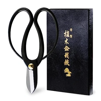 Image of Wazakura Koryu Ikebana Floral Scissors 6.7 inches (170mm) Made in Japan Japanese Flower Arranging Tools, Kado Hasami Shears Black