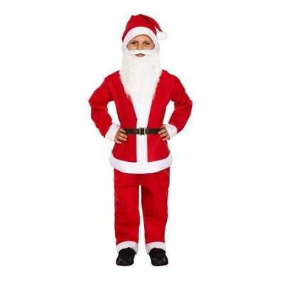 Image of HENBRANDT 5 Piece Santa Claus/Father Christmas Fancy Dress Costume (Medium / 7 9 Years)