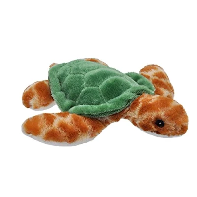 Image of Wild Republic EcoKins Mini Sea Turtle Stuffed Animal 8 inch, Eco Friendly Gifts for Kids, Plush Toy, Handcrafted Using 7 Recycled Plastic Water Bottles