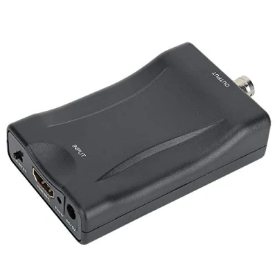 Image of HDMI to BNC Video Converter, Converter for TV Display, Compatible with PAL/NTSC Systems DVD Recorder, 3.5mm Stereo Audio Signal, Black