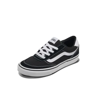 Image of Vans Women&#039;s Brooklyn Sneaker, Suede Canvas Black White, 5.5 UK
