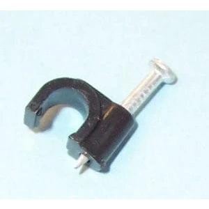 Image of PRO POWER PPW00035 Round Cable Clips Black 5.0mm 100 Pack