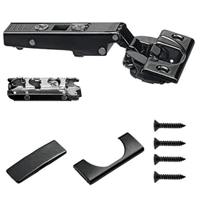 Image of Blum Onyx Black Soft Close Overlay Hinge 71B3550OB + Plate Covers Screws (2)