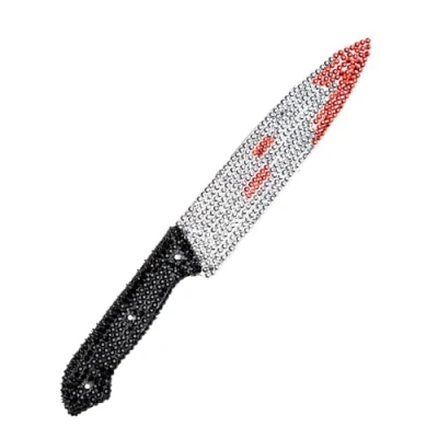 Image of Wicked Costumes Rhinestone Knife with Blood Prop Halloween Horror Fancy Dress Accessory