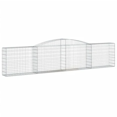 Image of vidaXL Arched Gabion Baskets 15 pcs 400x30x80/100 cm Galvanised Iron
