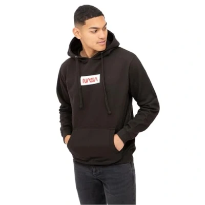 Image of Nasa Men&#039;s Box Logo Hooded Sweatshirt, Black, X Large