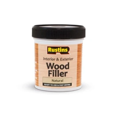 Image of Rustins AWOON250 Acrylic Wood Filler, Natural, 250 ml Multi Purpose Repair Compound for Cracks, Gaps, &amp; Surface Imperfections Quick Drying, Sandable, Paintable Interior Exterior Use