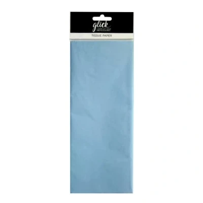 Image of Glick Four Sheets of Light Blue Tissue Paper, Each Sheet 750mm x 500mm Paper Pale Blue, Pastel for Gift Wrapping, Birthday Arts &amp; Crafts