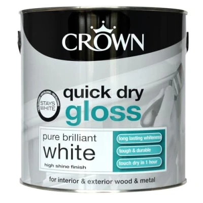 Image of Crown Quick Dry Gloss Pure Brilliant White 2.5l Interior/Exterior