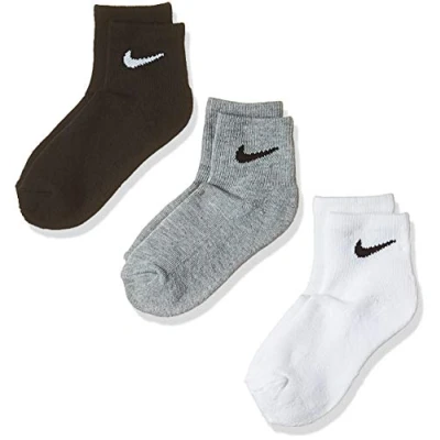Image of NIKE Unisex Kids Basic Pack Ankle 3pk Eu 27 35 SOCKS, Grey