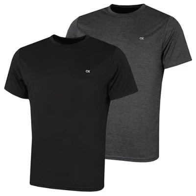 Image of Calvin Klein Mens 2 Pack Tech T Shirt Black/Grey XXL