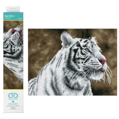 Image of DIAMOND DOTZ DQ8.007 Weißer Tiger Squares DQ8 Intermediate Kit, Tigre Blanc, 41 x 31cm