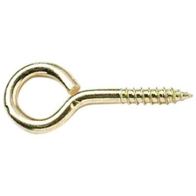 Image of Merriway BH02811 (200 Pcs) EB Steel Screw In Eye, 25mm (1 inch) Brass Plated Pack of 200 Pieces