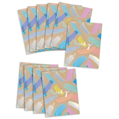 Image of UK Greetings Multipack of 10 Thank You Cards For Him/Her/Friend Teacher/Gift Appreciation &amp; Other Events Bright Designs