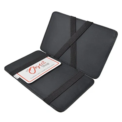 Image of Black Leather Magic Wallet Milkman Taxi Trader Money Bus Smart Puzzle Driver PU (Burgundy)