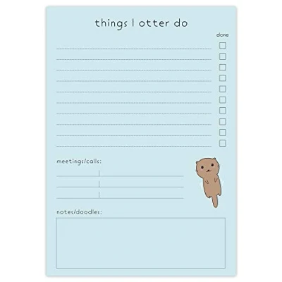 Image of BYANIKA Otter To Do List Notepad, A5 Daily Planner, Things I Do, 50 Tear Off Sheets, 120gsm Paper