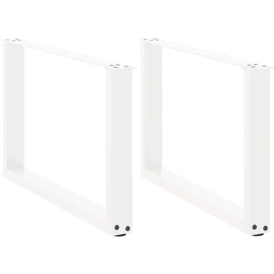 Image of vidaXL Coffee Table Legs U Shaped 2 pcs White 60x(42 43) cm Steel