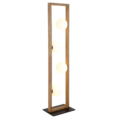 Image of Nanda Multi Arm Floor Lamp Matt Black Balls Opal Glass Shade 4x G9