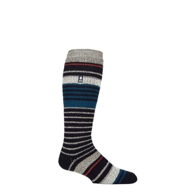 Image of Mens 1 Pair Heat Holders 2.3 TOG Thermal Ski Socks Navy / Mid Grey 6 11
