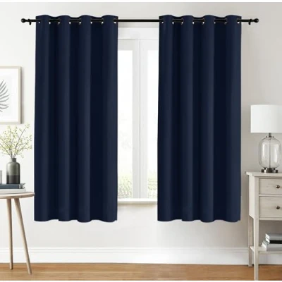 Image of Utopia Bedding Blackout Curtains Grommet Thermal 2 Panels Drapes [Navy, 46 x 72 Inches] Sound Insulated Curtain for Bedroom and Living Room (117x183 cm)
