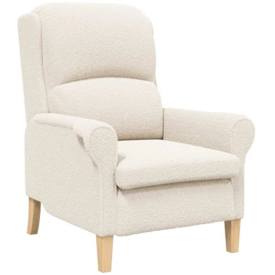 Image of vidaXL Ergonomic Armchair Cream Fabric, Wood Standard
