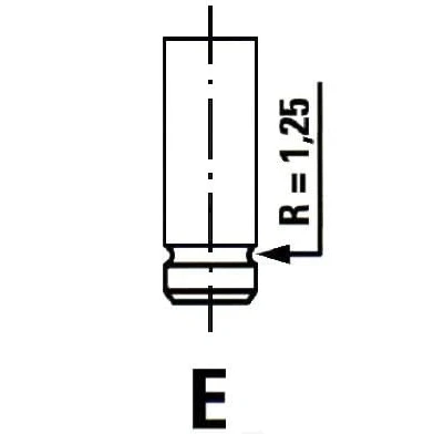 Image of 094992, 9629861180 Exhaust valve FRECCIA R6111/RCR 29,6mm Chromed stem CITROËN: Xsara Estate, Hatchback