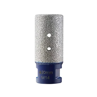 Image of KATSU Diamond Finger Bit 30mm M14 Thread Vacuum Brazed Milling Reamer for Enlarging and Shaping or Round Bevel Existing Holes in Porcelain Hard Ceramic Granite Marble