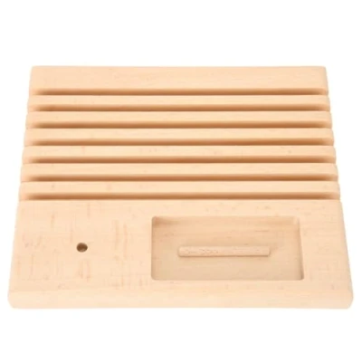 Image of Quilting Ruler Holder Wooden Spools Rack Patchwork Organizer Stand Small for DIY Sewing Tool Storage