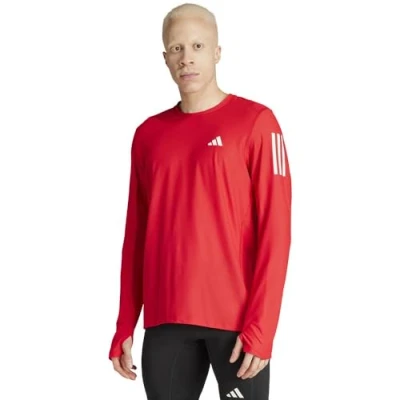 Image of adidas Men&#039;s Own The Run Long Sleeve Tee, Better Scarlet, S