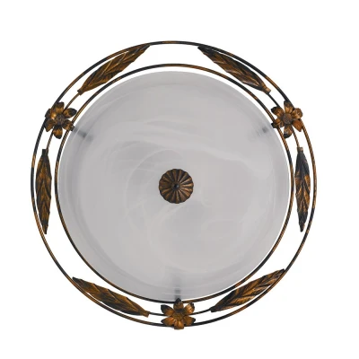 Image of RICCIO 2 Light Decorative Flush Ceiling White 40cm