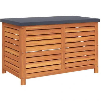 Image of vidaXL Garden Storage Box 60x50x55 cm Solid Wood Eucalyptus