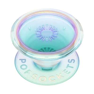 Image of PopSockets: PopGrip Expanding Stand and Grip with a Swappable Top for Phones &amp; Tablets Translucent Clear Iridescent