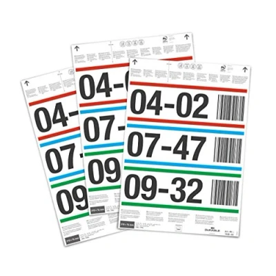 Image of Durable Insert Labels 210 x 74 mm for Ticket Holders, 60 on A4 Sheets, White, 102802