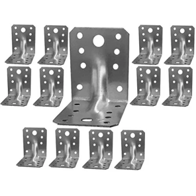 Image of Corner Braces Brackets Plates, Heavy Duty Wooden Angle, Metal Steel Sheet Galvanised 2,75&quot;x 2,17&quot;x 0,08&quot; (70 x 70 55 mm 2 mm) ART4 Pack of 12pcs
