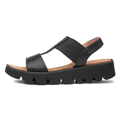 Image of Heavenly Feet Ritz Womens Black Sandal Size 4 UK