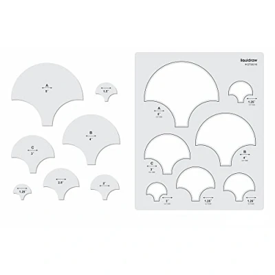 Image of Liquidraw Quilting Templates &amp; Rulers for Patchwork Acrylic Stencils Set Hexagon, Hearts, Square Circle (Tree)