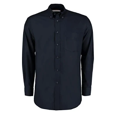 Image of Kustom Kit Classic Fit Long Sleeve Workwear Oxford Shirt 20in French Navy