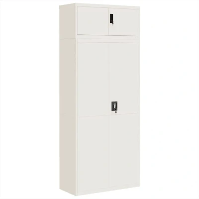 Image of vidaXL File Cabinet White 90x40x220 cm Steel