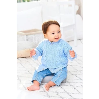Image of Stylecraft 9976 Baby DK Sweater Tank Top Knitting Pattern