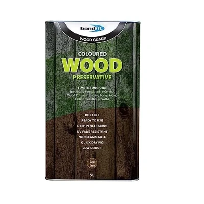Image of Bond it 5L Universal Coloured Wood Preserver Exterior Protection 5 litres Colour Wooden Preserving Fungicide (Dark Brown)