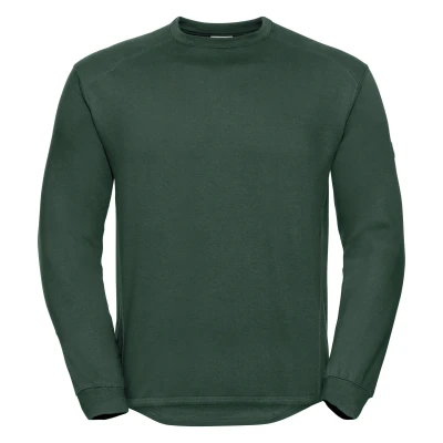 Image of Russell Athletic Mens Crew Neck Set In Sweatshirt Top (Bottle Green) Size Medium