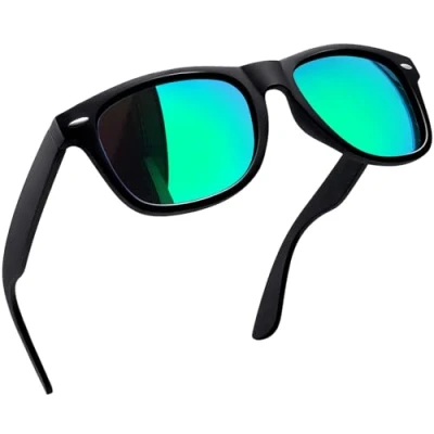 Image of Joopin Square Polarised Sunglasses for Men Women UV Protection Unisex Mirror Retro Man Driving Hiking Fishing Sports (Green)