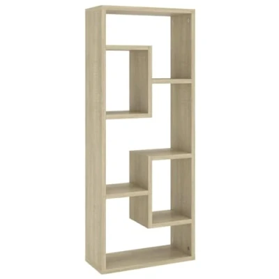 Image of vidaXL Wall Shelf Household Living Room Mounted Hanging Display Cabinet Rack Storage Space Ledges Chipboard Sonoma Oak