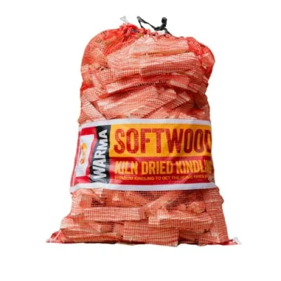 Image of Bulk 1 x Nets Quality Kindling Fire Starting Wood Kiln Dried &amp; Cut Easy Storage Netted Bags Suitable for Burner Firepits Open Fires Stoves BBQs Pizza Ovens Barbecues Chimineas