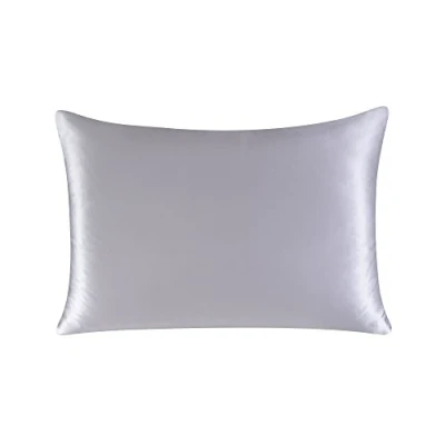 Image of townssilk Both Side 100% 19mm Pure Mulberry Silk Pillowcase for Hair and Skin Health, 50x80cm size Pillow Case Cushion Cover with Hidden Zipper 600 Thread Count Silver