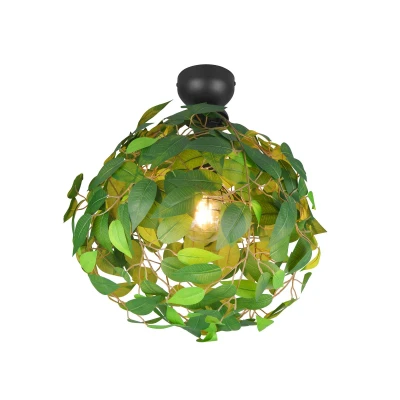 Image of Reality Leuchten Leavy ceiling light, black/green, Ø 38 cm, E27, 1 bulb