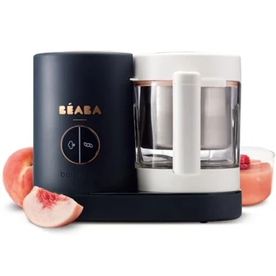 Image of Béaba Babycook Neo Baby Food Maker 6 in 1 : Processor, Blender and Cooker Soft Steamer Cooking Quick Homemade Glass Bowl Stainless Steel Tub Eucalyptus