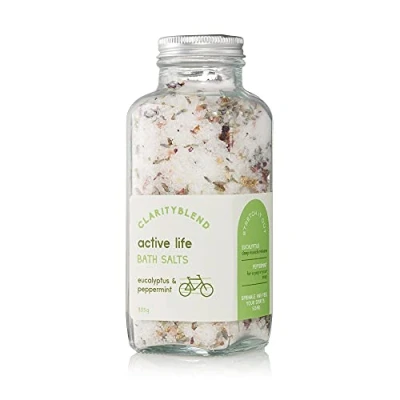 Image of Clarity Blend Aromatherapy Bath Salts for Muscle Pain Relief Natural Epsom &amp; Himalayan Pink Infused with 100% Pure Essential Oils of Peppermint, Eucalyptus
